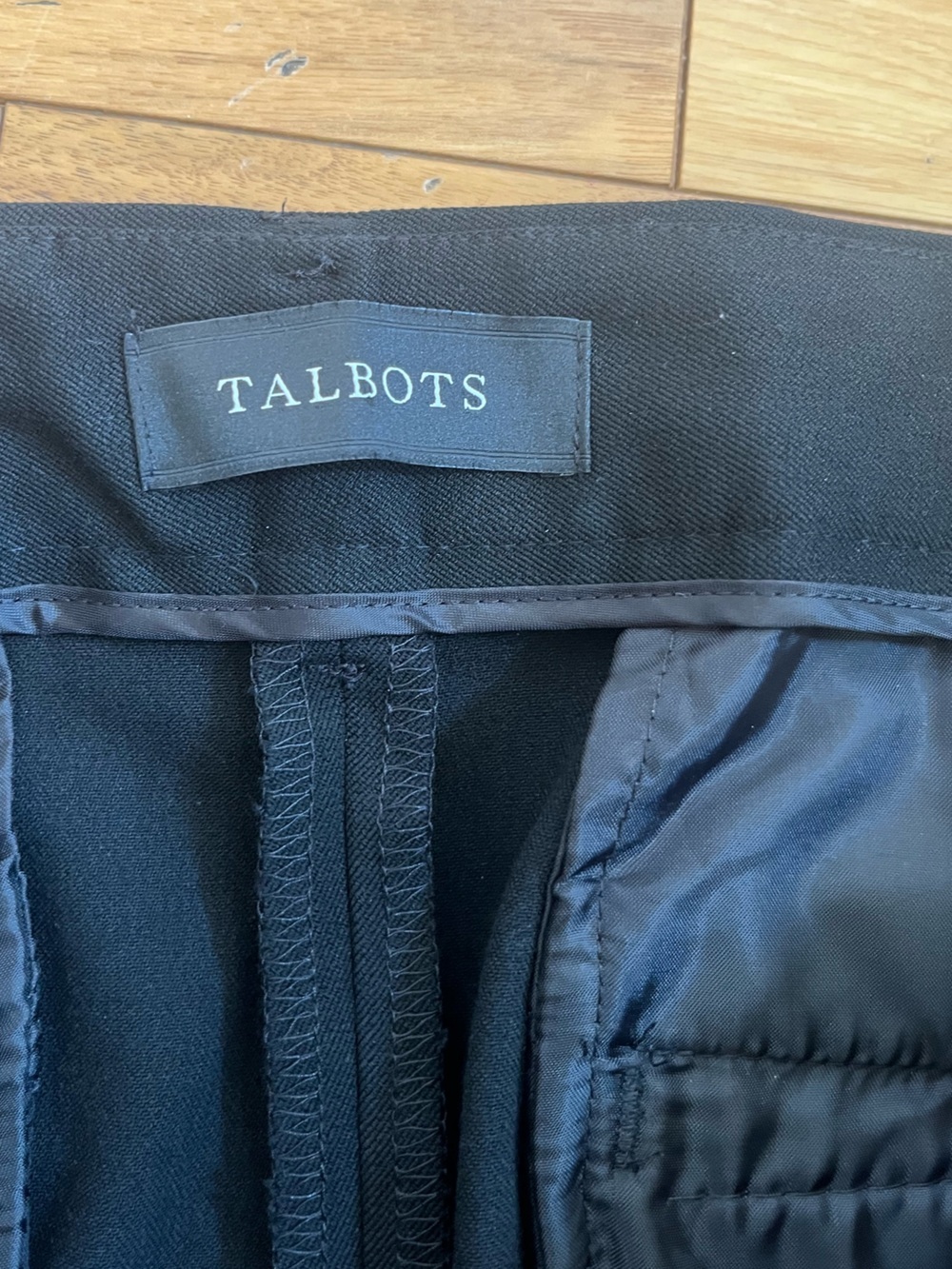 Talbots Black Pleated Barely Boot Stretch Waist Neutral Office Dress Pants 16W - Picture 8 of 13